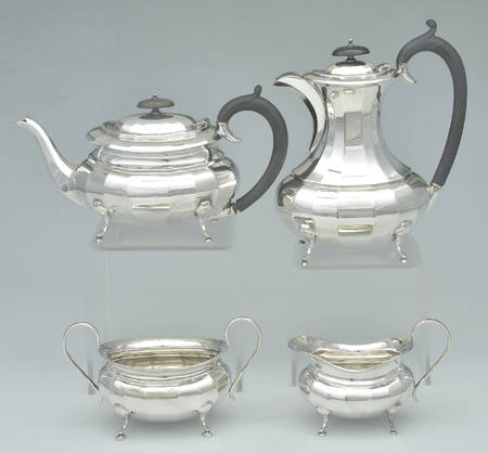 EV7 (Sterling, Hollowware) 4 Piece Tea Set (SCP, STP, SCR, SSUO)