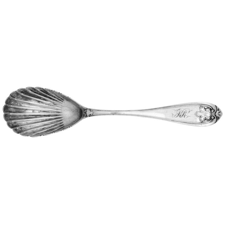 Coin Silver Flatware Large Solid Berry/Casserole Spoon by Eugene Jaccard & Co