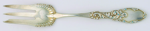 Tyrolean (Sterling, 1893) Enameled Old Style Pickle Fork