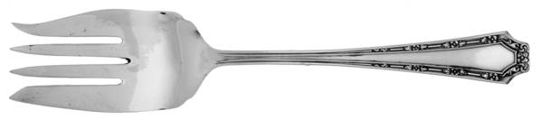 Alpha (Silverplate) Medium Solid Cold Meat Serving Fork by Fairfield Plate