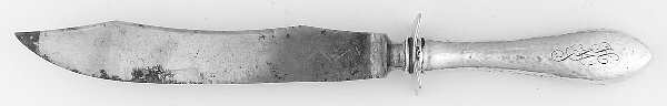 Old Boston-Hand Hammered (Sterling, 1893) Knife-Carving/Sm-Stn Bld/Steak