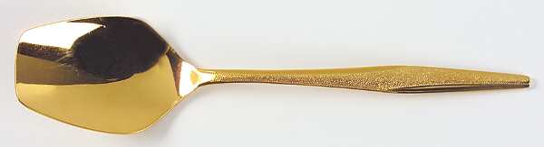 FLR1 (GOLD ELECTROPLATE) Solid Smooth Casserole Spoon