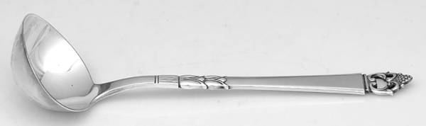 Danish Crown (Sterling) Large Gravy Ladle, Solid Piece