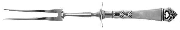 Danish Crown (Sterling) Small Carving Fork W/Sterling Guard