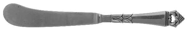Danish Crown (Sterling) Hollow Handle Paddle Butter Spreader (Solid)