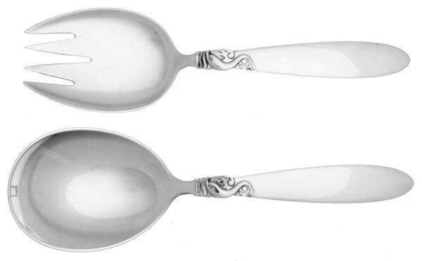 Dolphin (Sterling, No Monograms) (2 Pc) Solid Salad Set