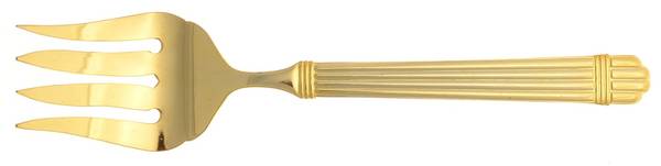 Marissa-Gold (Gold Electroplate) Small Solid Cold Meat Serving Fork