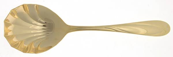Nicole-Gold (Gold Electroplate) Solid Serving Spoon