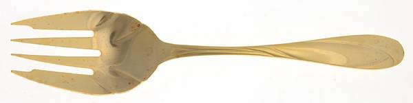 Nicole-Gold (Gold Electroplate) Solid Serving Fork