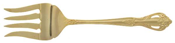 Regal-Gold (Gold Electroplate) Medium Solid Cold Meat Serving Fork