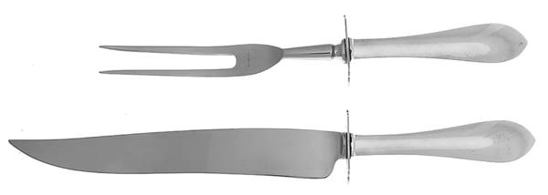 Adams (Sterling, 1944) Large 2-Piece Roast Carving Set with Stainless Blade