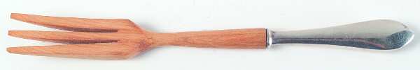 Adams (Sterling, 1944) Salad Serving Fork with Wooden Prongs