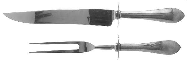 Adams (Sterling, 1944) Large 2-Piece Roast Carving Set w/Stainless Blade
