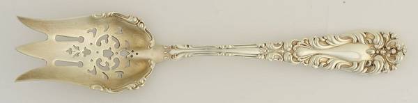 Athene-Crescendo (Sterling, 1890) Small Solid Cold Meat Serving Fork