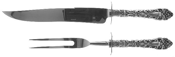 Athene-Crescendo (Sterling, 1890) (2 Pc)Carving Set-Lg Stnbl/Roast w/Sterling Guard