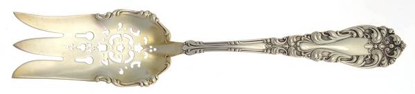 Athene-Crescendo (Sterling, 1890) Medium Solid Cold Meat Serving Fork