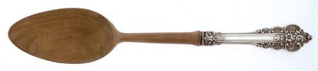 Botitcelli (Sterling, 1949) Salad Serving Spoon with Wooden Bowl