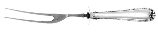 Crystal (Sterling, 1922) Small Steak Carving Fork with Stainless Prongs