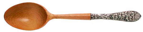 FWS1 (STERLING) Salad Serving Spoon with Wooden Bowl