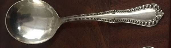 Georgian Bead (Sterling) Round Bowl Soup Spoon (Cream Soup)