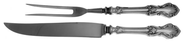 Georgian Shell (Sterling, 1948) Small 2-Piece Steak Carving Set w/Stainless Blade