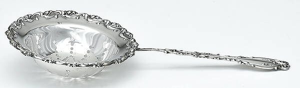 Josephine (Sterling, 1890, No Monograms) Solid Individual Overcup Tea Strainer