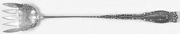 Josephine (Sterling, 1890, No Monograms) Large Handle Solid Tined Sardine Srving Fork