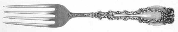 Josephine (Sterling, 1890, No Monograms) Luncheon/Dessert Fork, Solid Piece