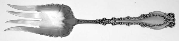 Josephine (Sterling, 1890, No Monograms) Medium Solid Cold Meat Serving Fork