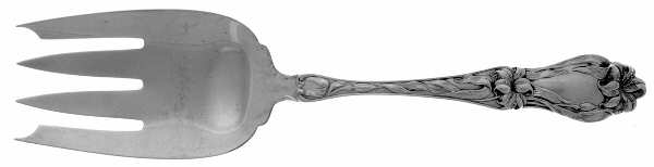 Lily-Floral (Sterling, 1910) Vegetable Serving Fork (Solid)