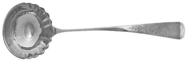 Lily-Engraved (Sterling, 1885) Solid Soup Ladle
