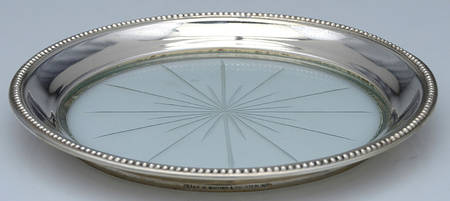 Sterling Hollowware Crystal Lemon Dish with Sterling Rim