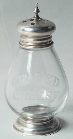 Sterling Hollowware Grated Cheese Shaker with Sterling Lid and Base