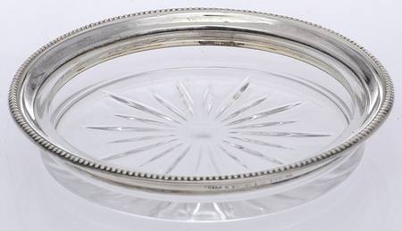 Sterling Hollowware Sterling Lip Crystal Wine Coaster