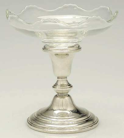 Sterling Hollowware Glass Compote & Sterling Base