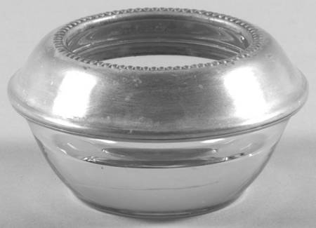 Sterling Hollowware Crystal Open Salt Master w/Sterling Rim