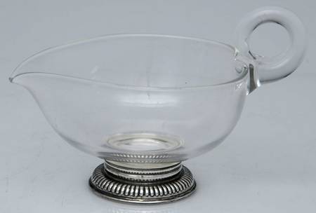 Sterling Hollowware Crystal Creamer with Sterling Base