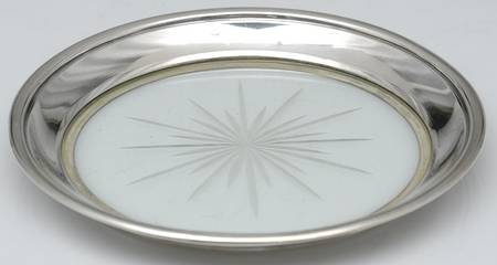 Sterling Hollowware Crystal Lemon Dish with Sterling Rim