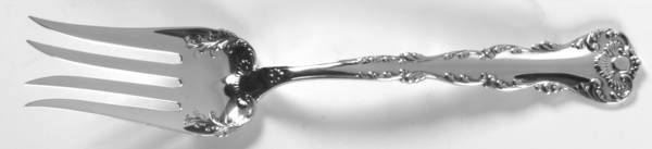 Neapolitan-Kings Court (Sterling, 1895, No Monos) Medium Solid Cold Meat Serving Fork