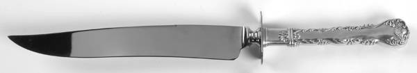 Neapolitan-Kings Court (Sterling, 1895, No Monos) Large Stainless Blade Roast Carving Knife
