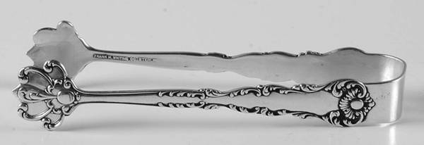 Neapolitan-Kings Court (Sterling, 1895, No Monos) Small Sugar Tongs
