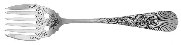 Palm (Sterling, 1887) Sardine Serving Fork Tined Large Bright Cut