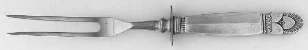 Princess Ingrid (Sterling) Small Steak Carving Fork, Silverplate Prongs