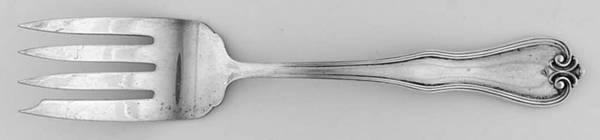 Puritan (Sterling, 1905) Medium Solid Cold Meat Serving Fork