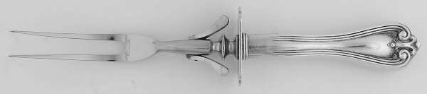 Puritan (Sterling, 1905) Small Carving Fork W/Sterling Guard