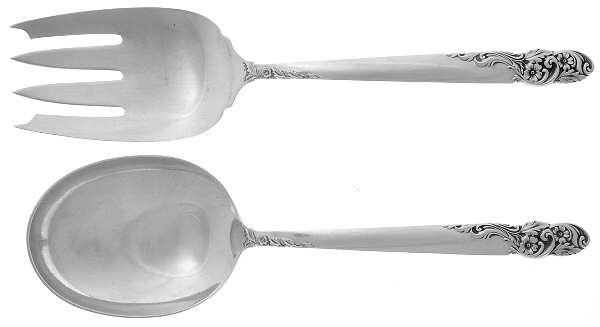 Rose of Sharon (Sterling, 1954) Solid Oversized Serving Salad Set