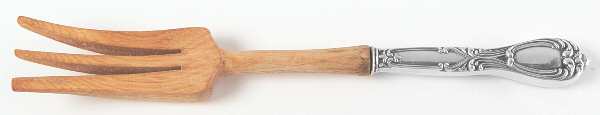 Victoria-Florence (Sterling, 1905) Salad Serving Fork with Wooden Prongs