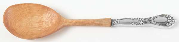 Victoria-Florence (Sterling, 1905) Salad Serving Spoon with Wooden Bowl