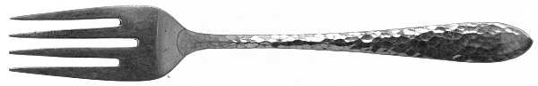 Colonial-Hand Hammered-Tws (Sterling, 1970) Individual Salad Fork