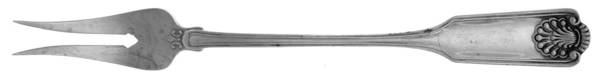 Fiddle Shell-Alden (Sterling, 1914, No Monos) Two-Tine Butter Pick